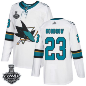 Sharks #23 Barclay Goodrow Weiß 2019 Stanley Cup Final Stitched